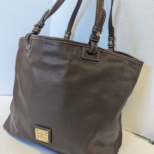 Vintage Dooney & Bourke Chocolate Brown Leather Tote Bag Purse For Her